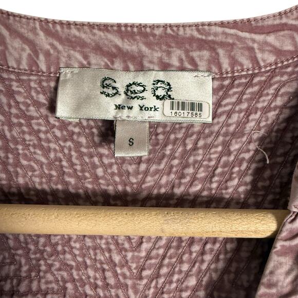 Sea Heidi Heart Quilt Petal Sleeve Tiered Rose Pink Mini Dress Size Small - Picture 9 of 15